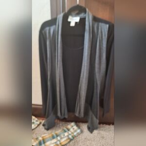 Joseph Ribkoff Black and Gray Sweater Vinyl Trim